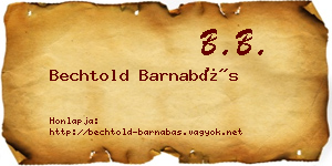 Bechtold Barnabás névjegykártya